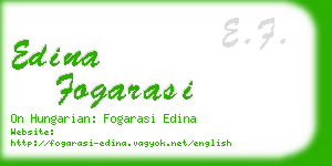 edina fogarasi business card